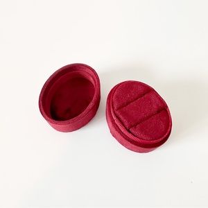 Burgundy Velvet Oval Ring Box
